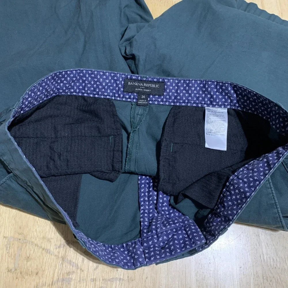 Banana Republic Chino Aiden Shorts‎ Men Size 34 Slim Fit Green